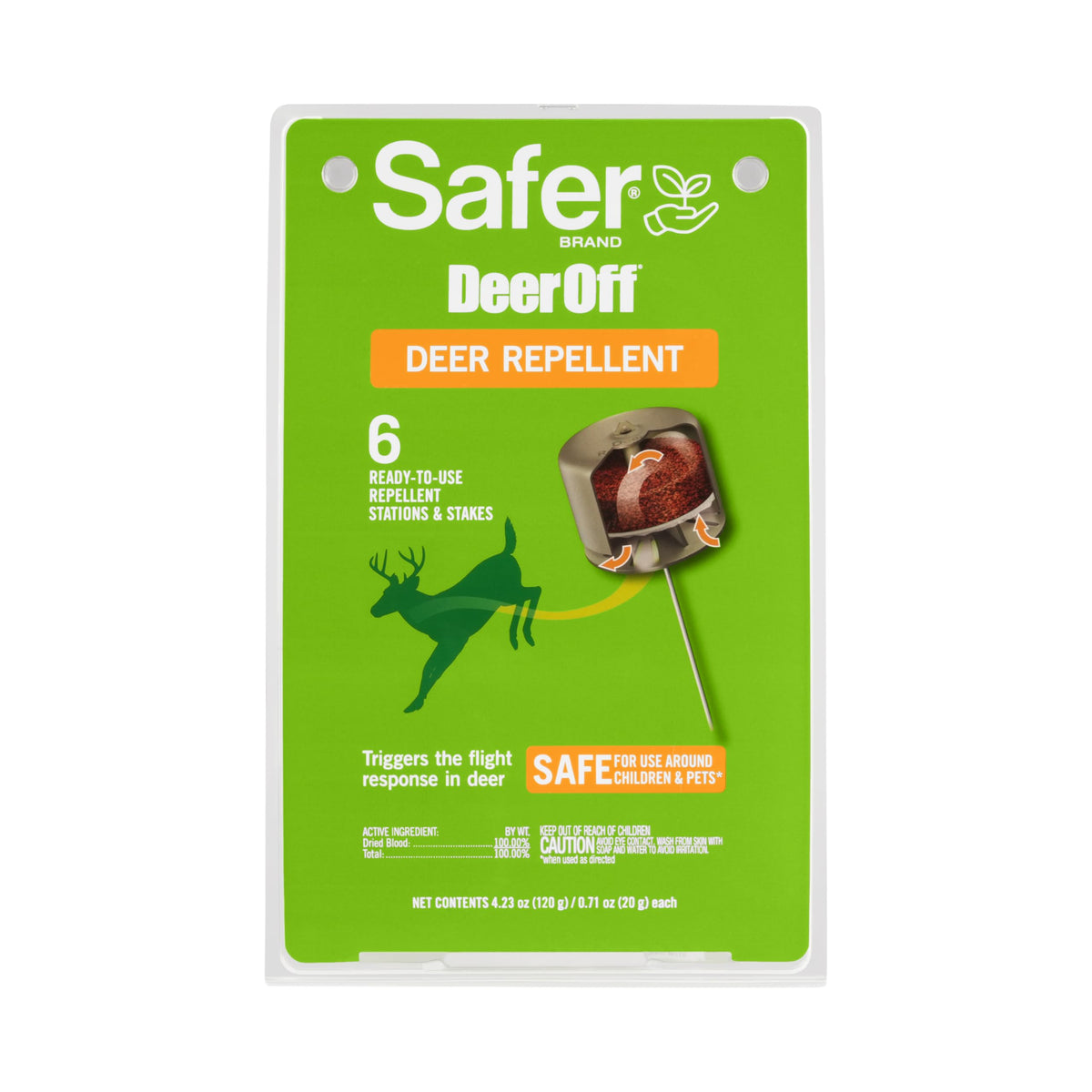 Safer Brand Deer-Off station in ground installation protecting a garden