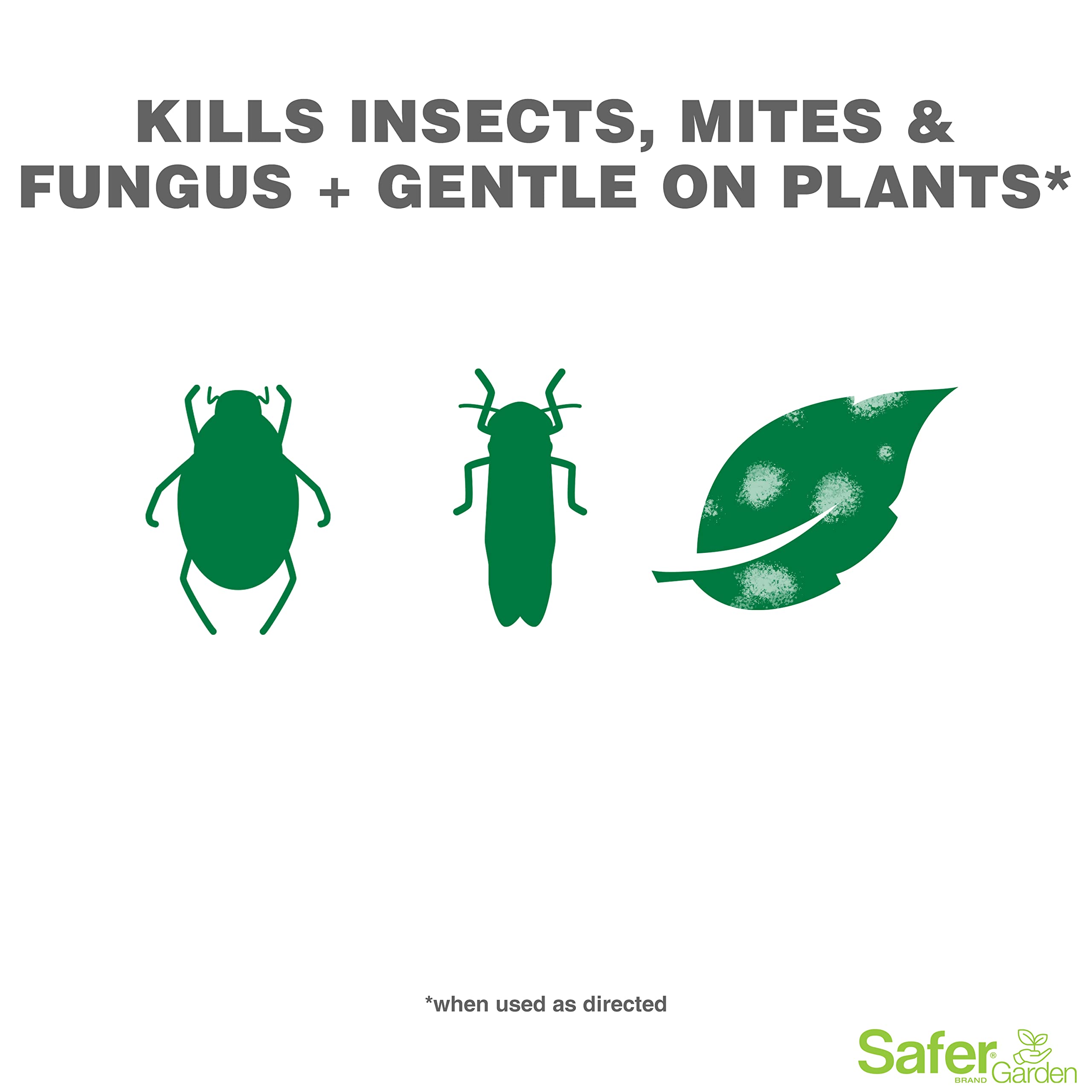Safer Garden 3-in-1 spray label detail highlights OMRI-listed status for organics.