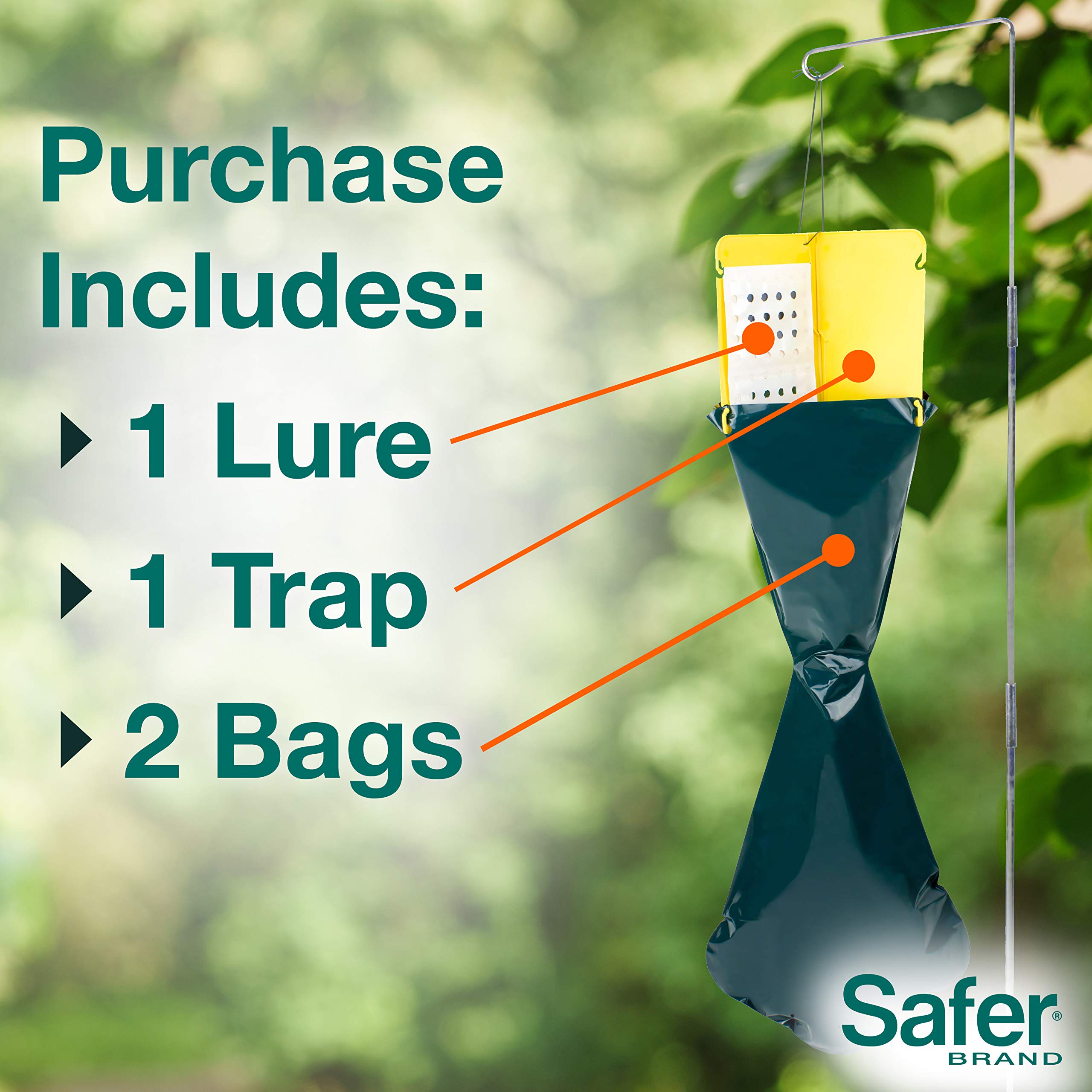 Safer Japanese Beetle Trap stand supporting the trap at ideal height.