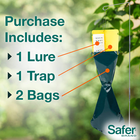 Safer Japanese Beetle Trap stand supporting the trap at ideal height.