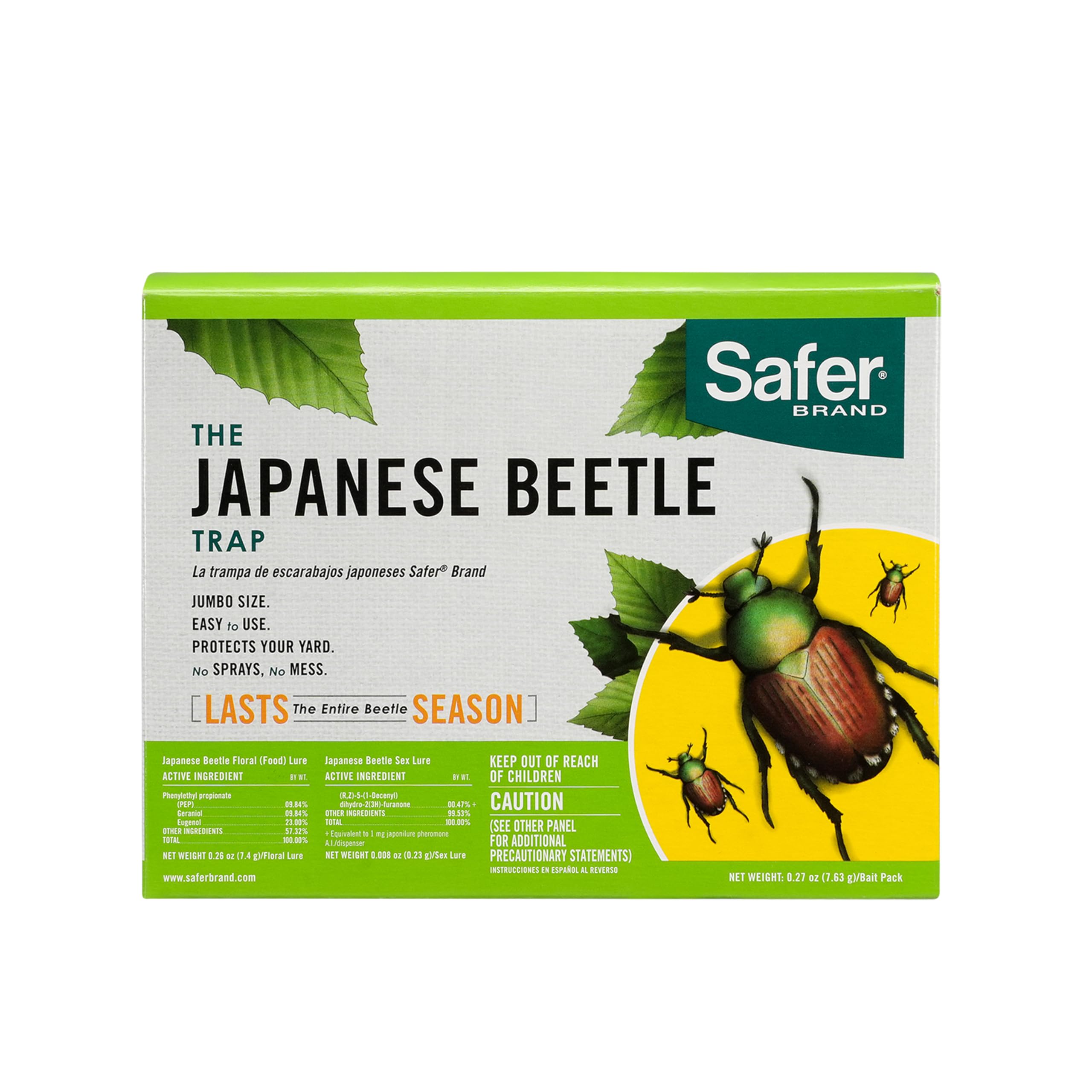 Safer Japanese Beetle Trap with attractant ready to capture beetles in your yard.