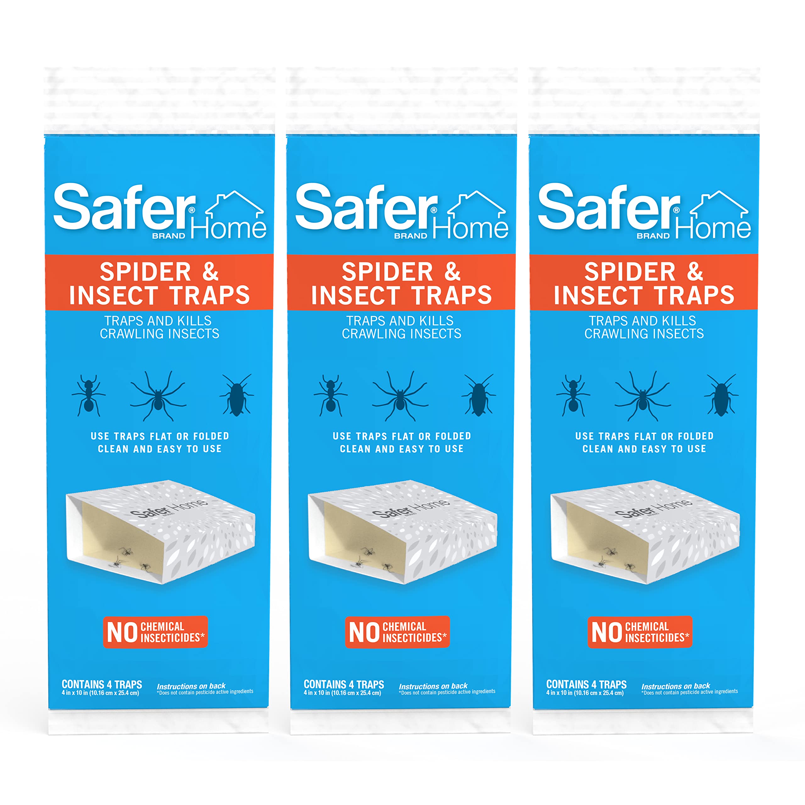 Safer SH400SR traps, folded design, discreet pest capture along baseboards.