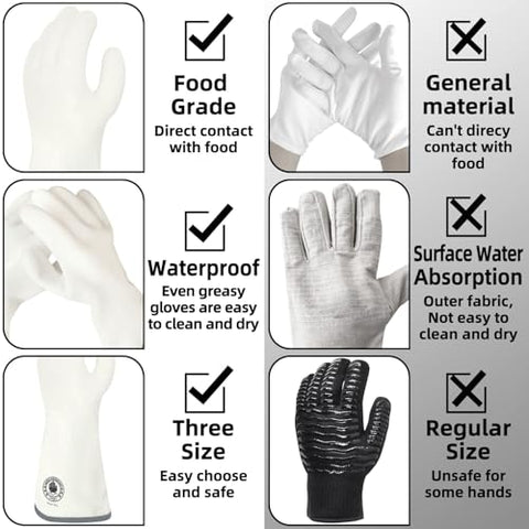 Lingli silicone oven gloves close-up highlighting heat resistance