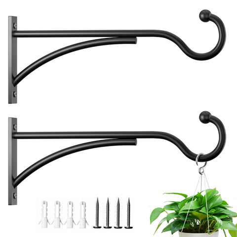 Saffruff 11-inch plant hangers 2-pack, sturdy brackets for hanging baskets.