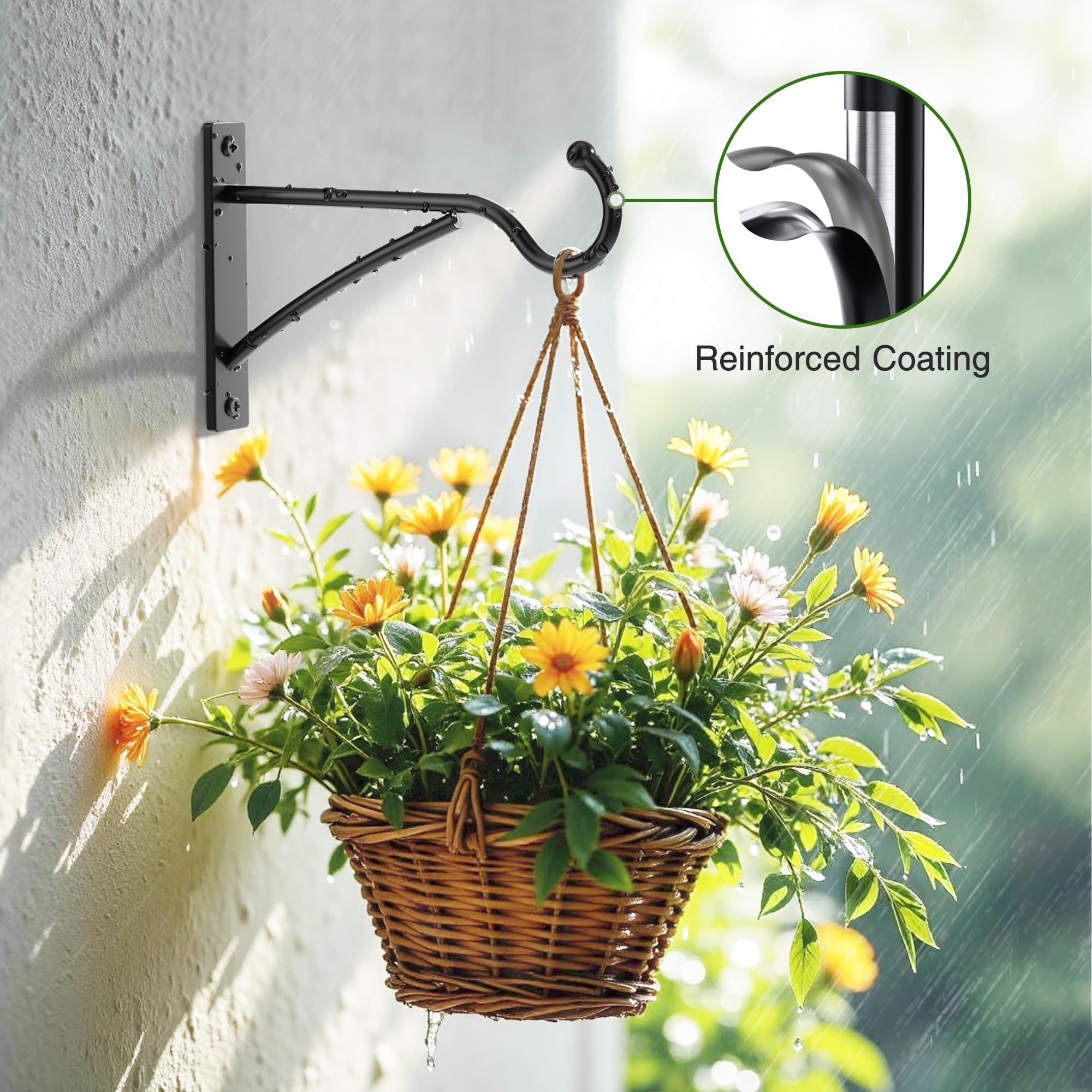 Saffruff 30 lb capacity hooks suited for baskets, feeders, and lanterns.