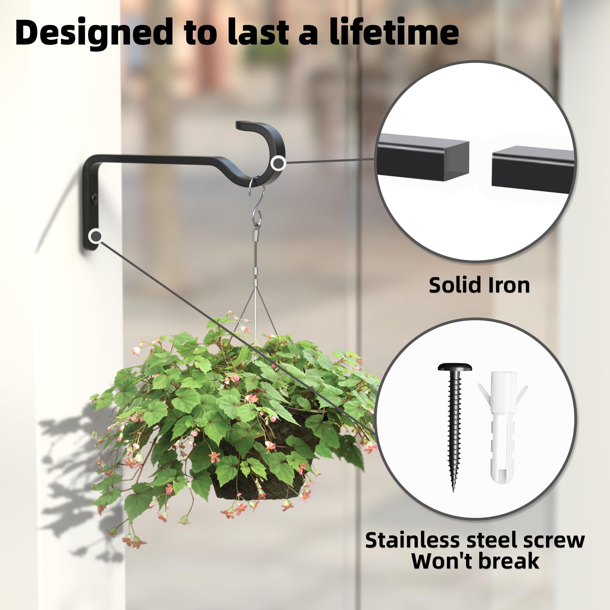 Saffruff bird feeder hanger iron for stable outdoor feeding stations