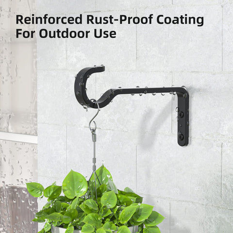 Saffruff hanger with bird feeder and plants outdoors