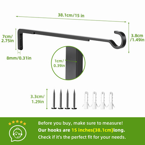 Saffruff metal plant hooks for reliable outdoor hanging.