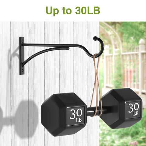 Saffruff multi-purpose plant hook ideal for baskets, bird feeders, and lanterns.