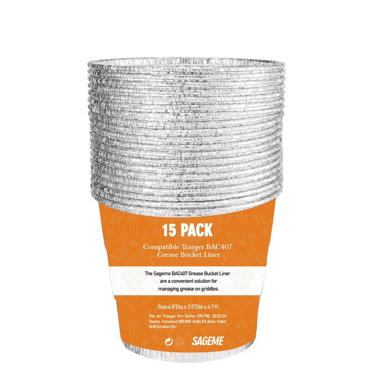 Sageme grease bucket liner for Traeger fit securely and catch drips for easy cleanup.