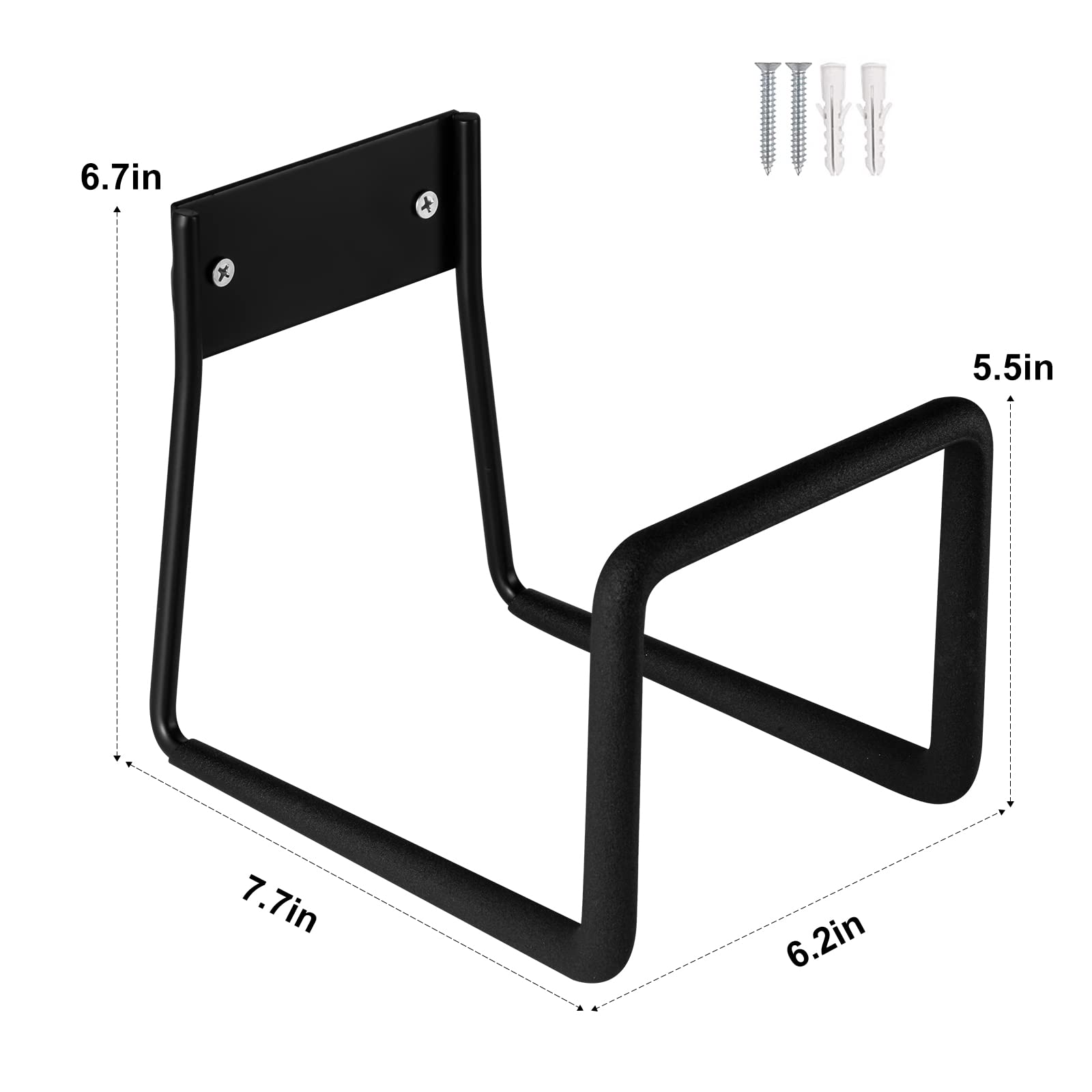 Sageme hose hanger dimensions displayed 7.7 x 6.2 x 6.7 inches.