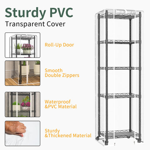 Sagrynfp transparent PVC lid with roll-up door for easy access.