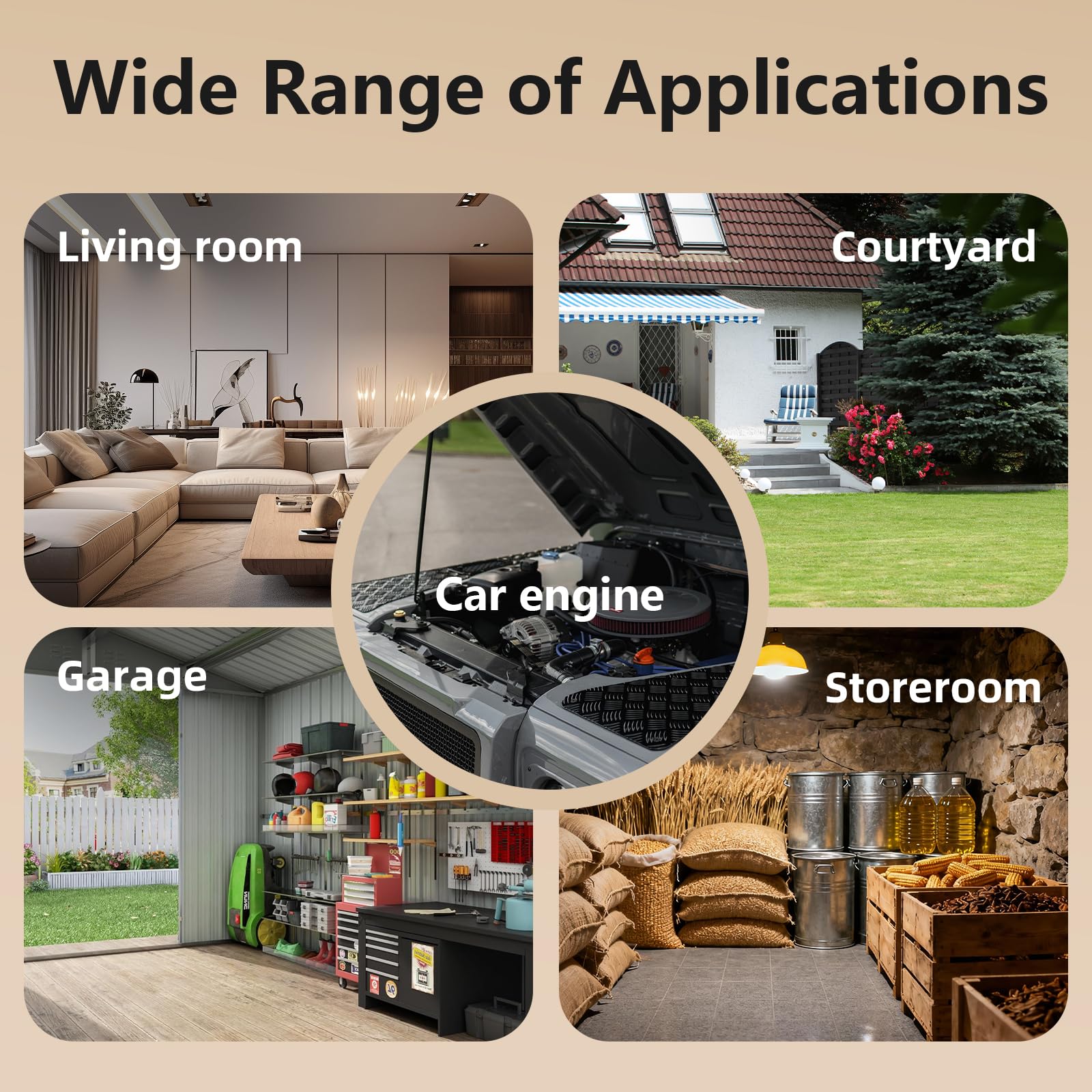 SAHETO indoor and outdoor use in homes cars patios.