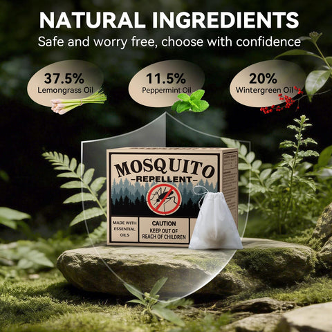 SAHETO Mosquito Repellent 36 Balls for camping areas providing continuous fragrance.
