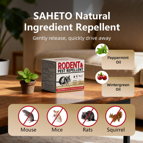 SAHETO mouse repellent balls dispensing setup for easy placement around spaces.