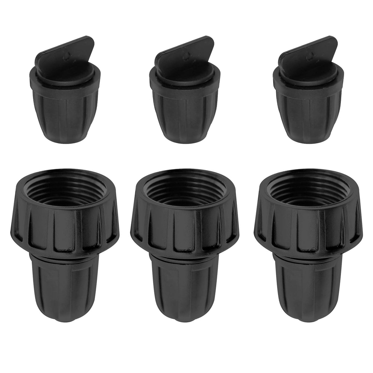 Saihisday 6-pack irrigation fittings for quick garden hose connections.