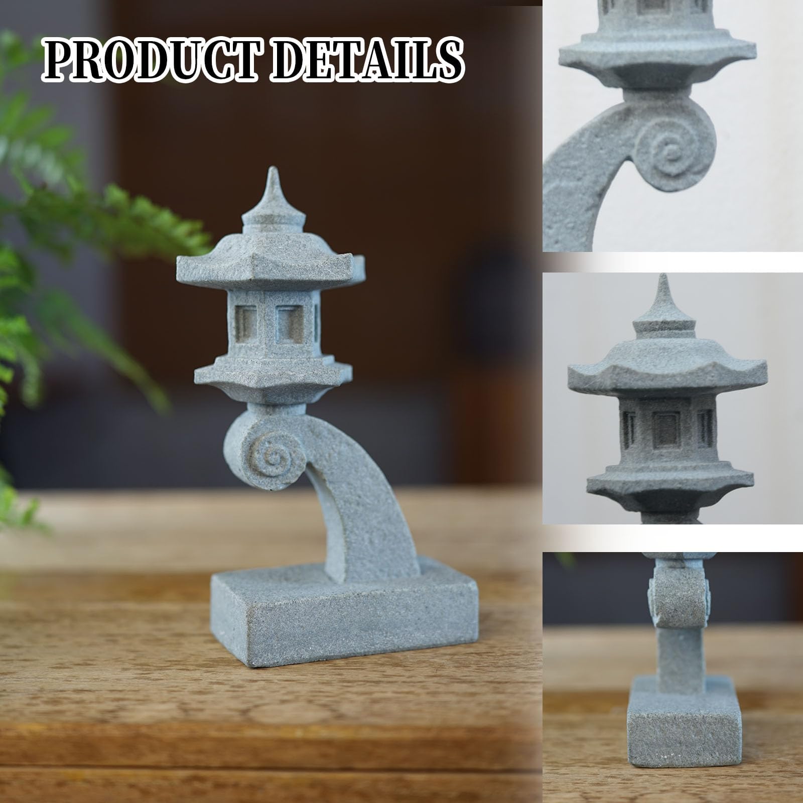 Saihisday Chinese pagoda statue enhances outdoor patio or bonsai display