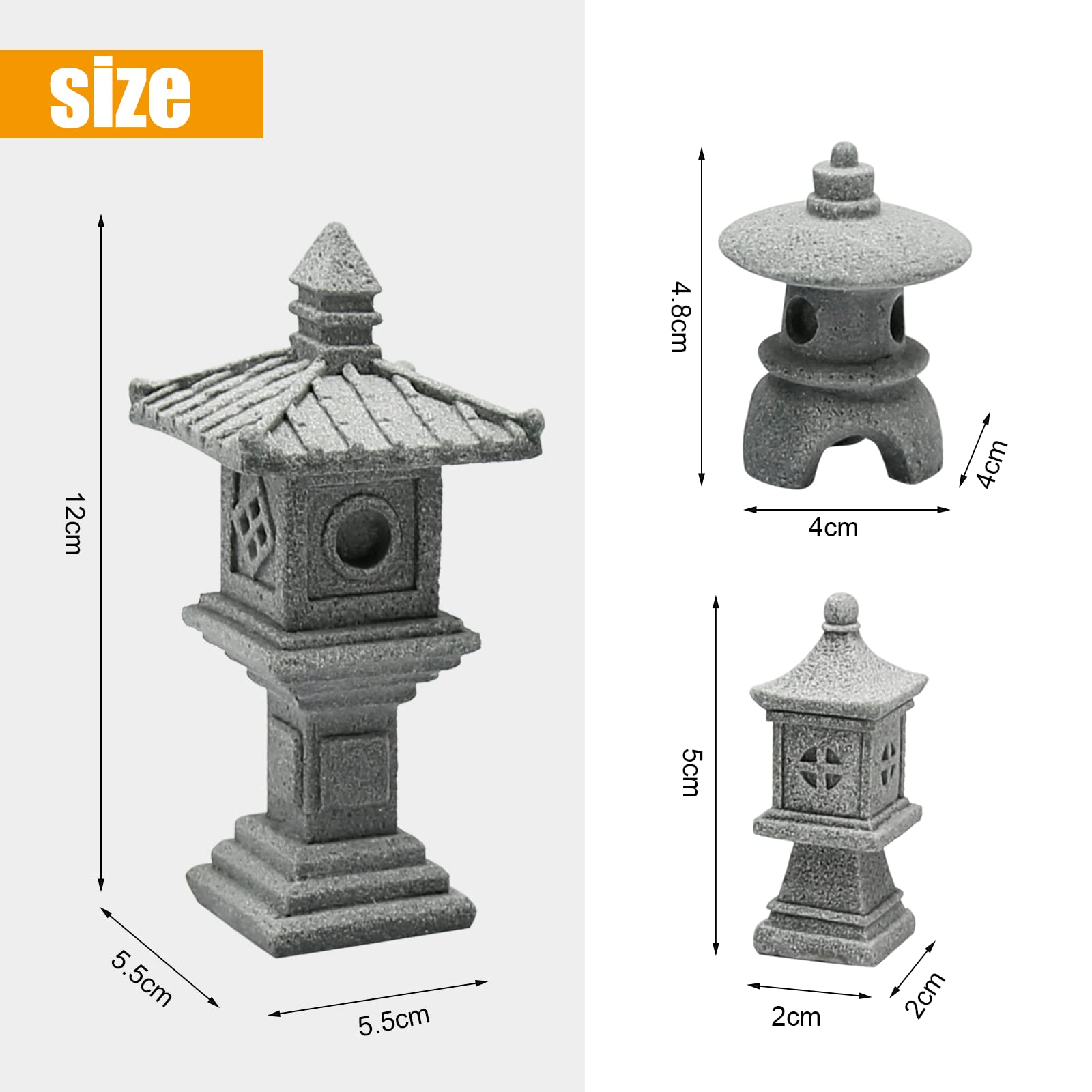 Saihisday mini pagoda statue for bonsai enhances micro landscape with Asian charm.