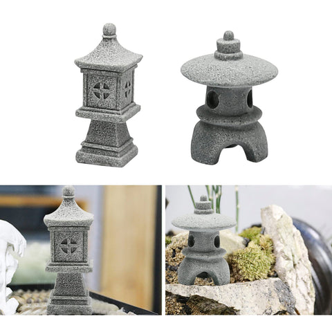 Saihisday pagoda lantern for aquarium provides elegant accent among aquatic plants.