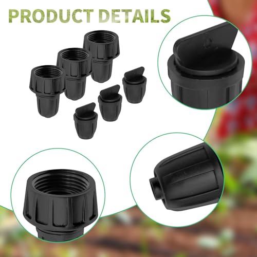 Saihisday PVC female hose thread adapter fits 5/16 inch tubing for easy setup.