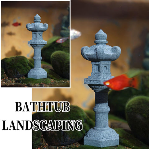 Saihisday compact pagoda set fits indoor aquariums for subtle focal points