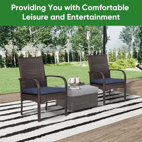 SAILARY wicker chair with deep seat and thick cushion for relaxed seating