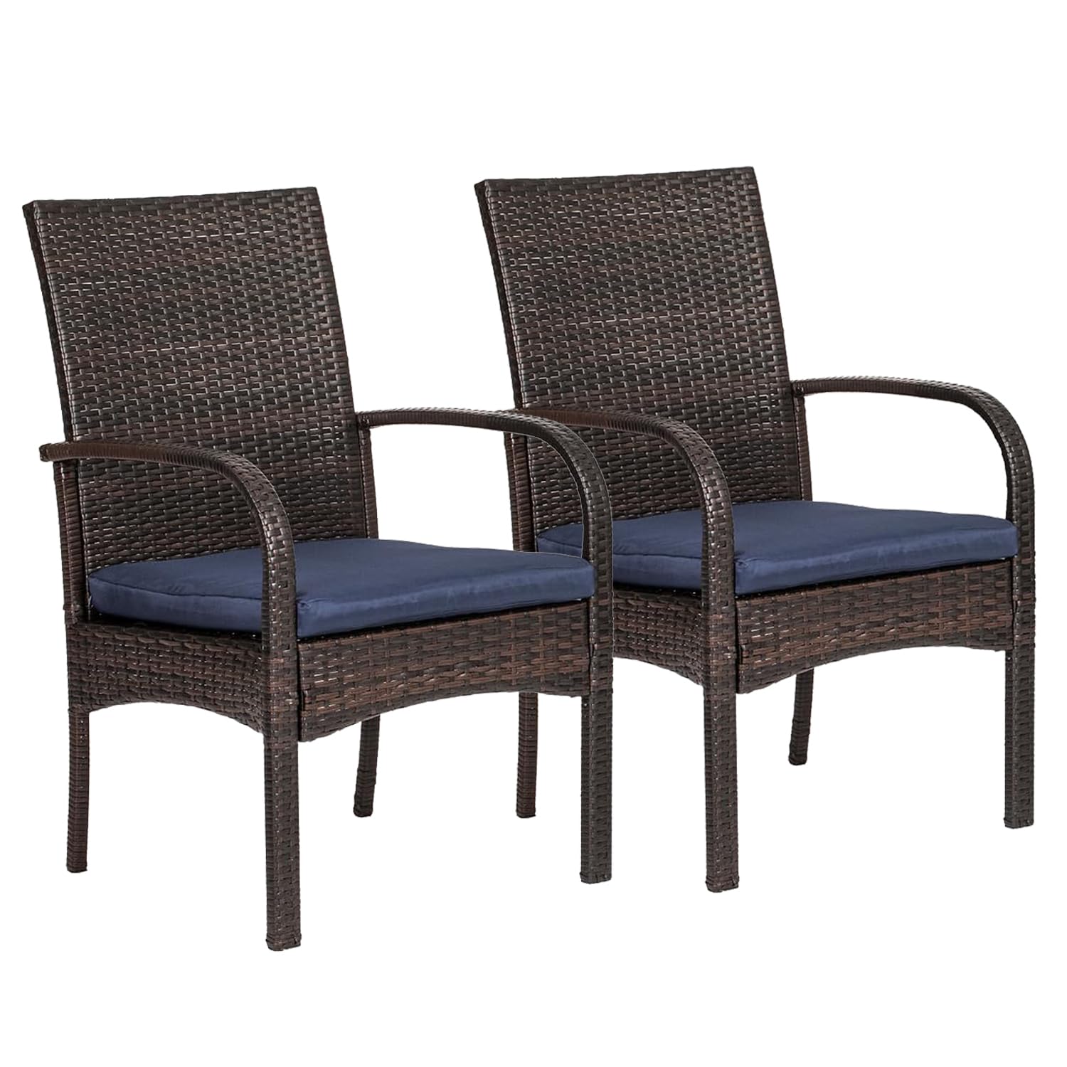 SAILARY outdoor wicker chair with high back provides neck support during meals