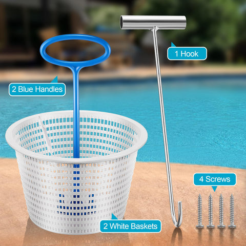 Saillong assembled skimmer basket installation shows easy screw attachment.