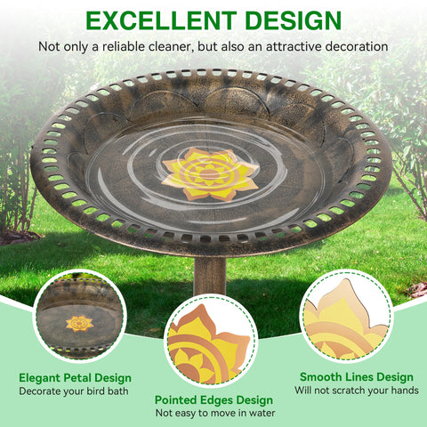Saillong bird bath disk helps maintain water quality and reduce cleaning.