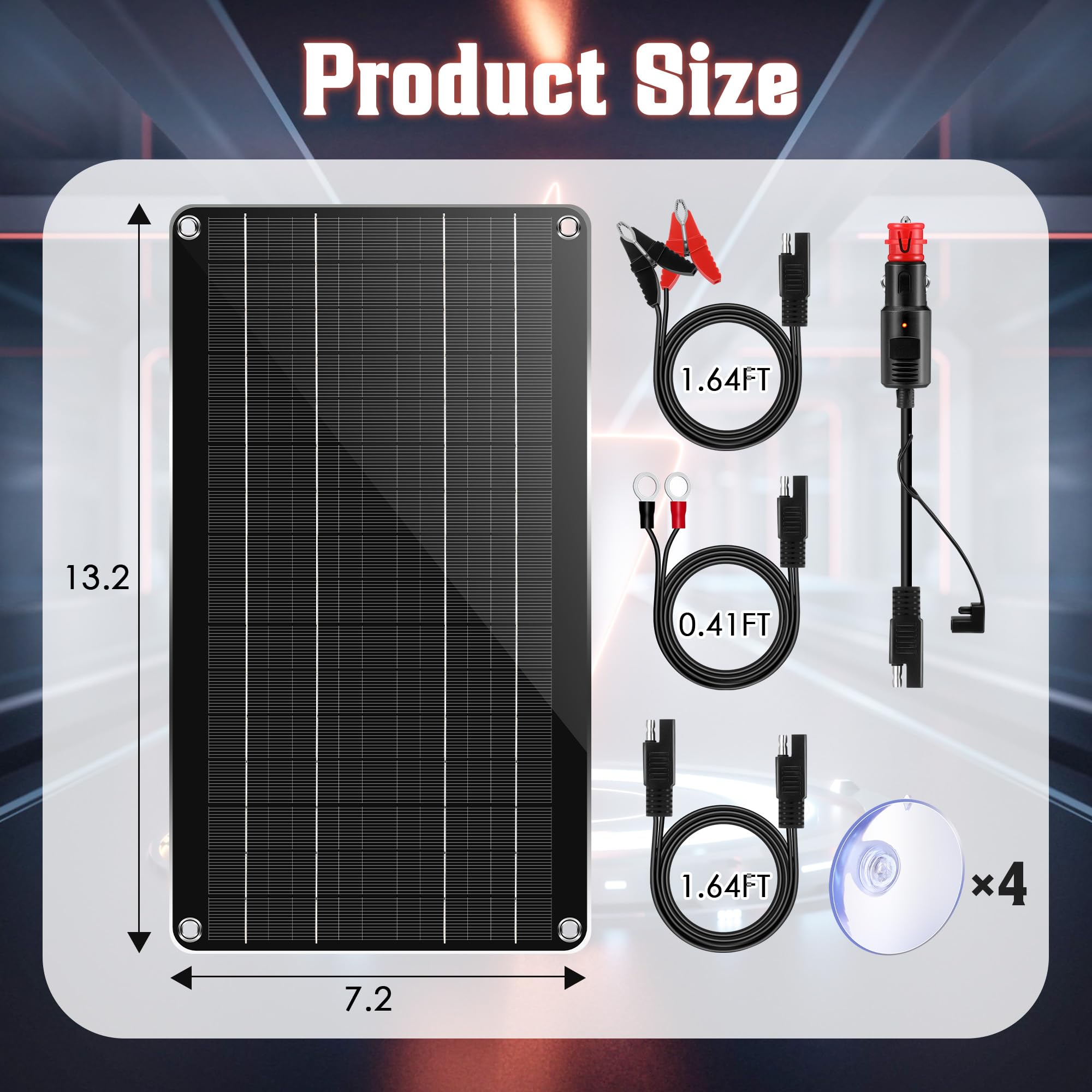 Saillong compact solar charger setup is portable for cars, boats, and RVs.