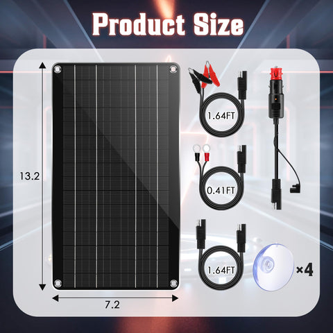 Saillong compact solar charger setup is portable for cars, boats, and RVs.