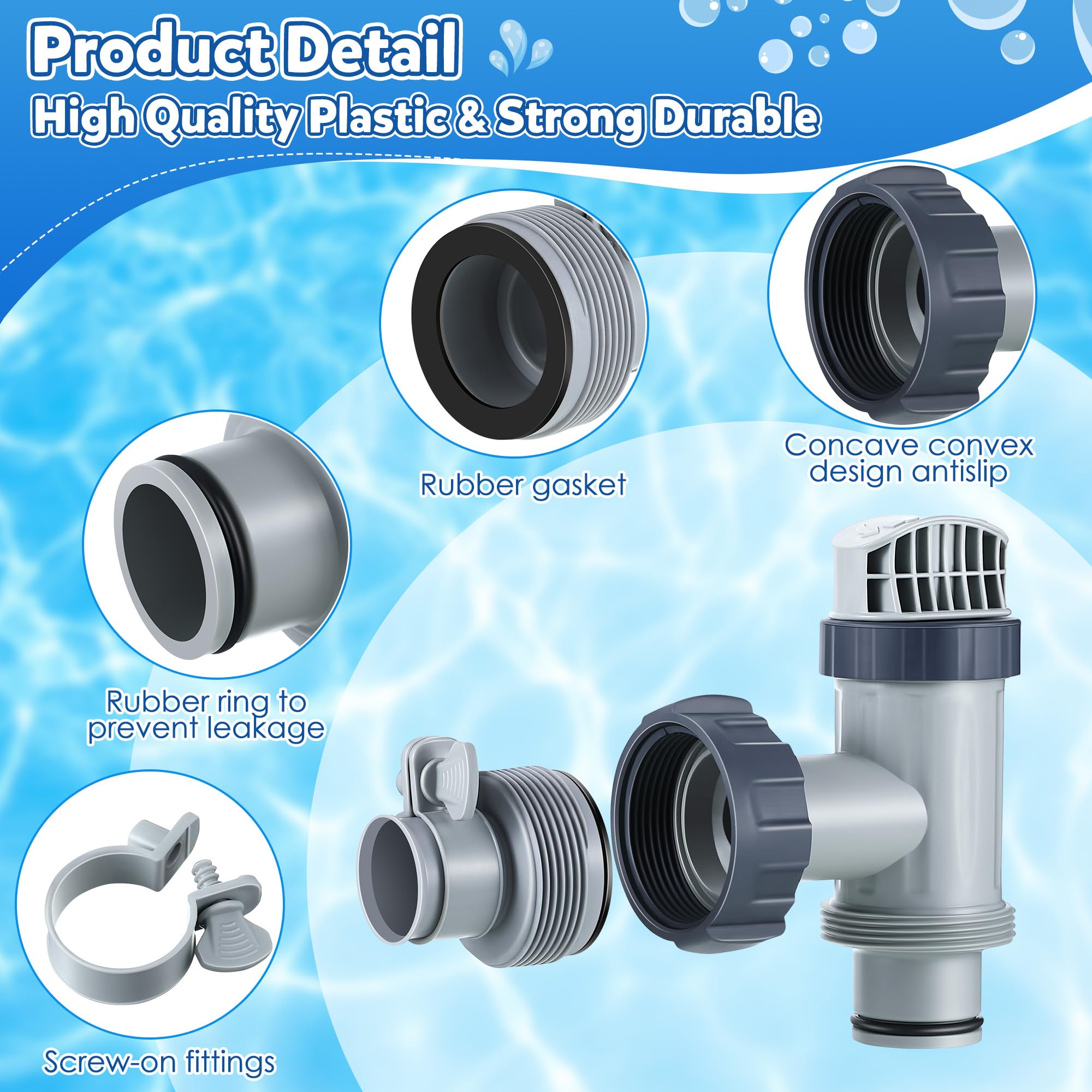 Durable plastic construction from Saillong with a rubber seal reduces leaks.