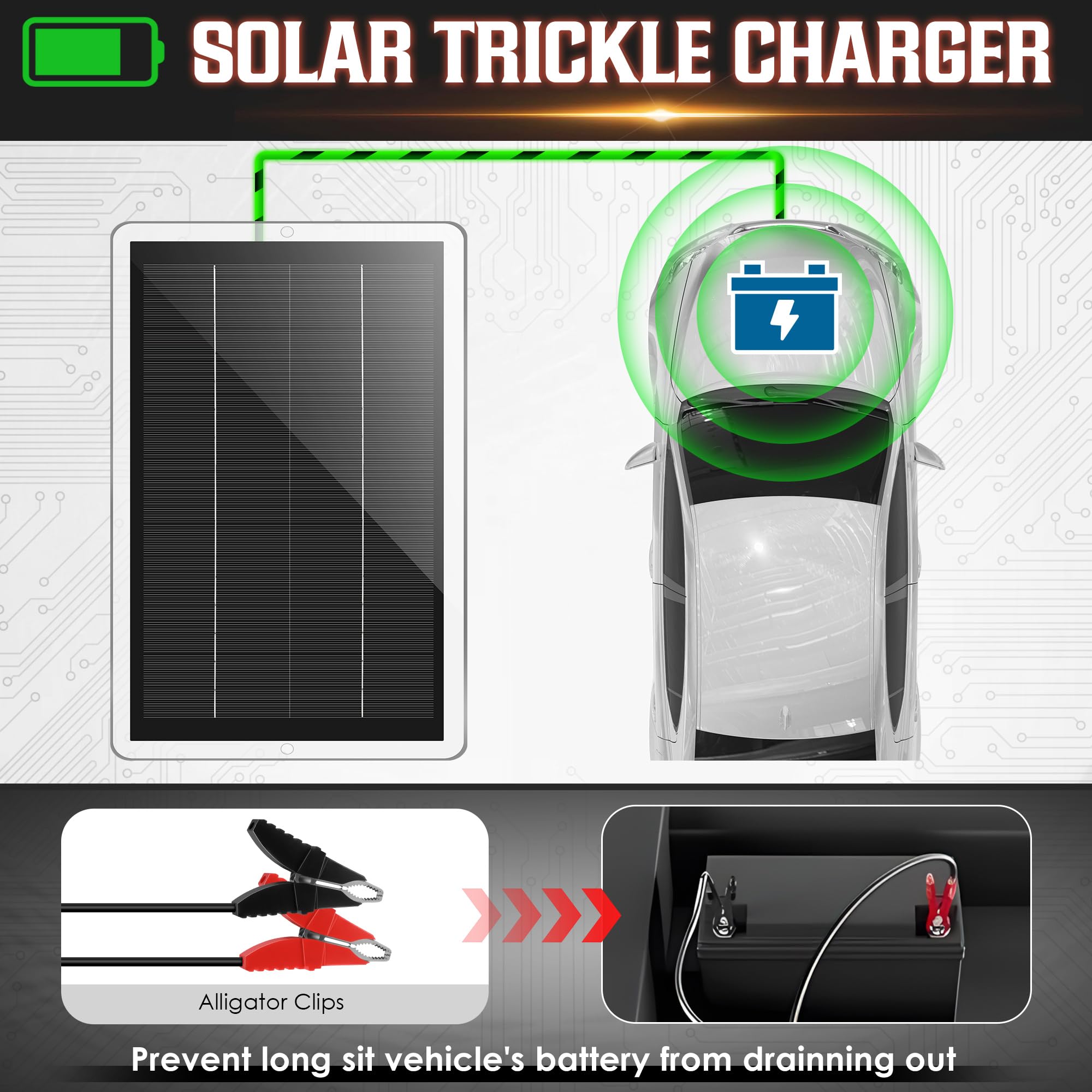 Saillong durable solar panel with tempered glass and ABS frame withstands weather.