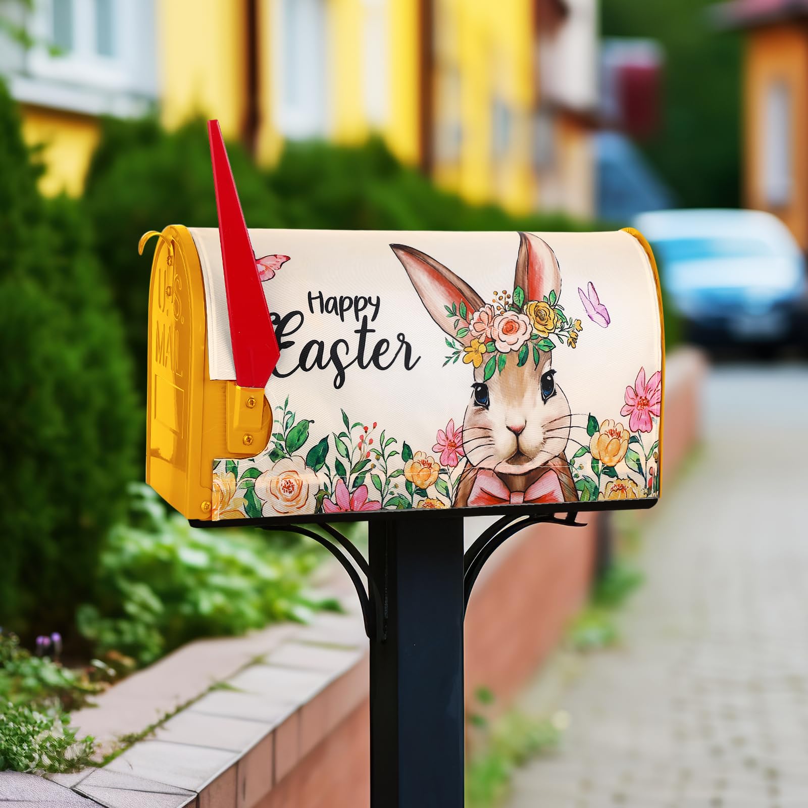 Saillong Easter mailbox cover enables easy setup with magnetic strips.