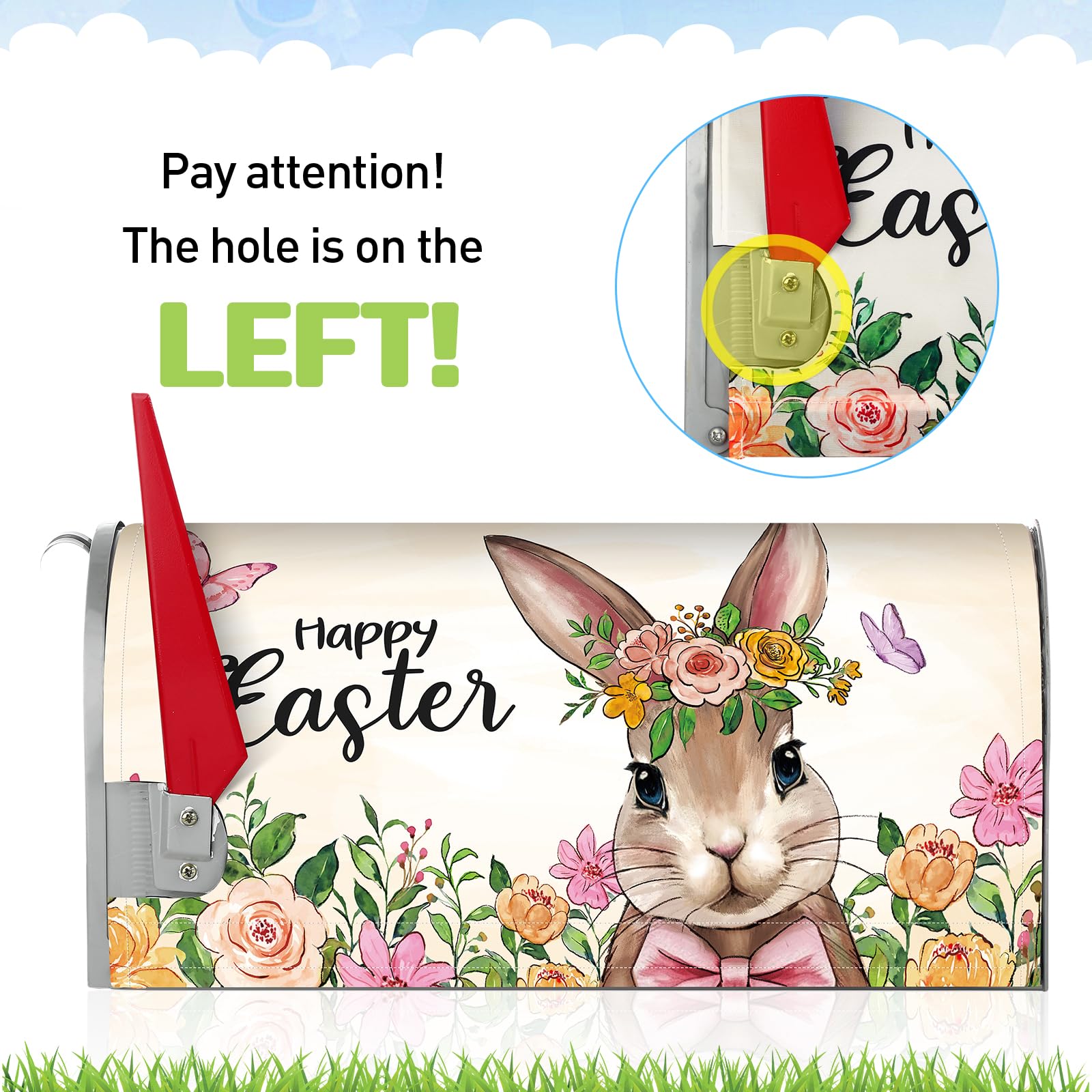 Saillong Easter mailbox cover uses durable outdoor fabric for long-lasting color.