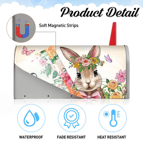 Saillong Easter mailbox cover fits standard 21 by 18 inch mailboxes.