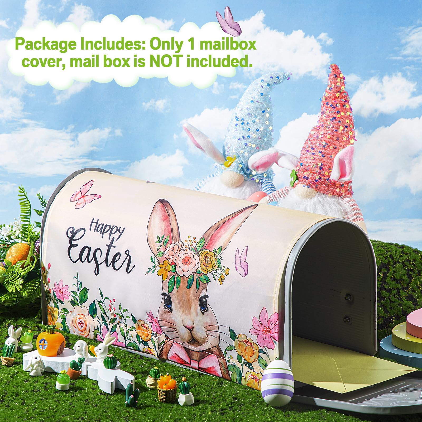 Saillong Easter mailbox cover wraps smoothly around the mailbox for a clean look.