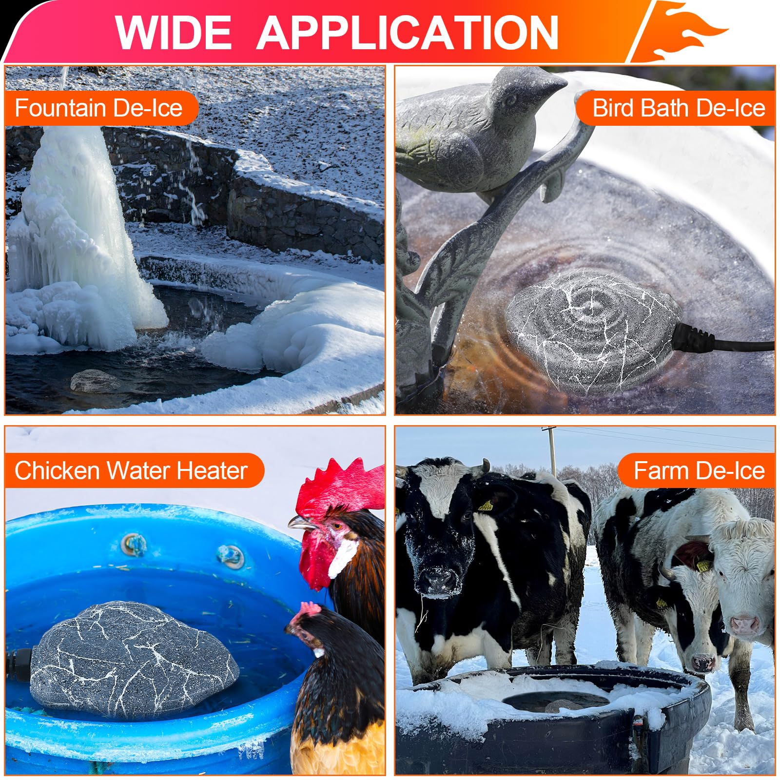 Saillong farm use buckets and troughs stay ice-free