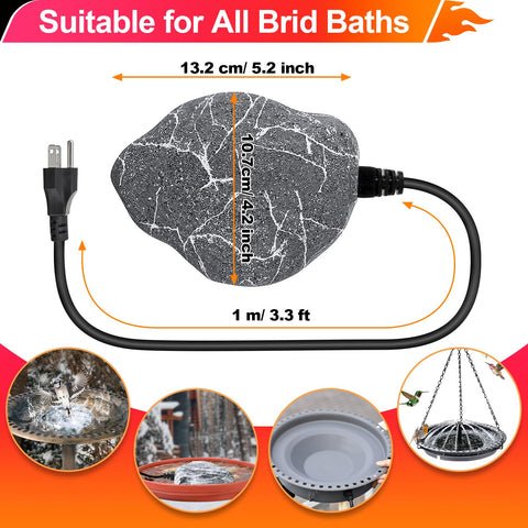 Saillong outdoor bird bath water ice melt in action
