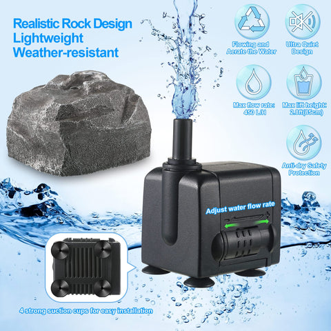 Saillong submersible pump provides steady water flow for a lively fountain