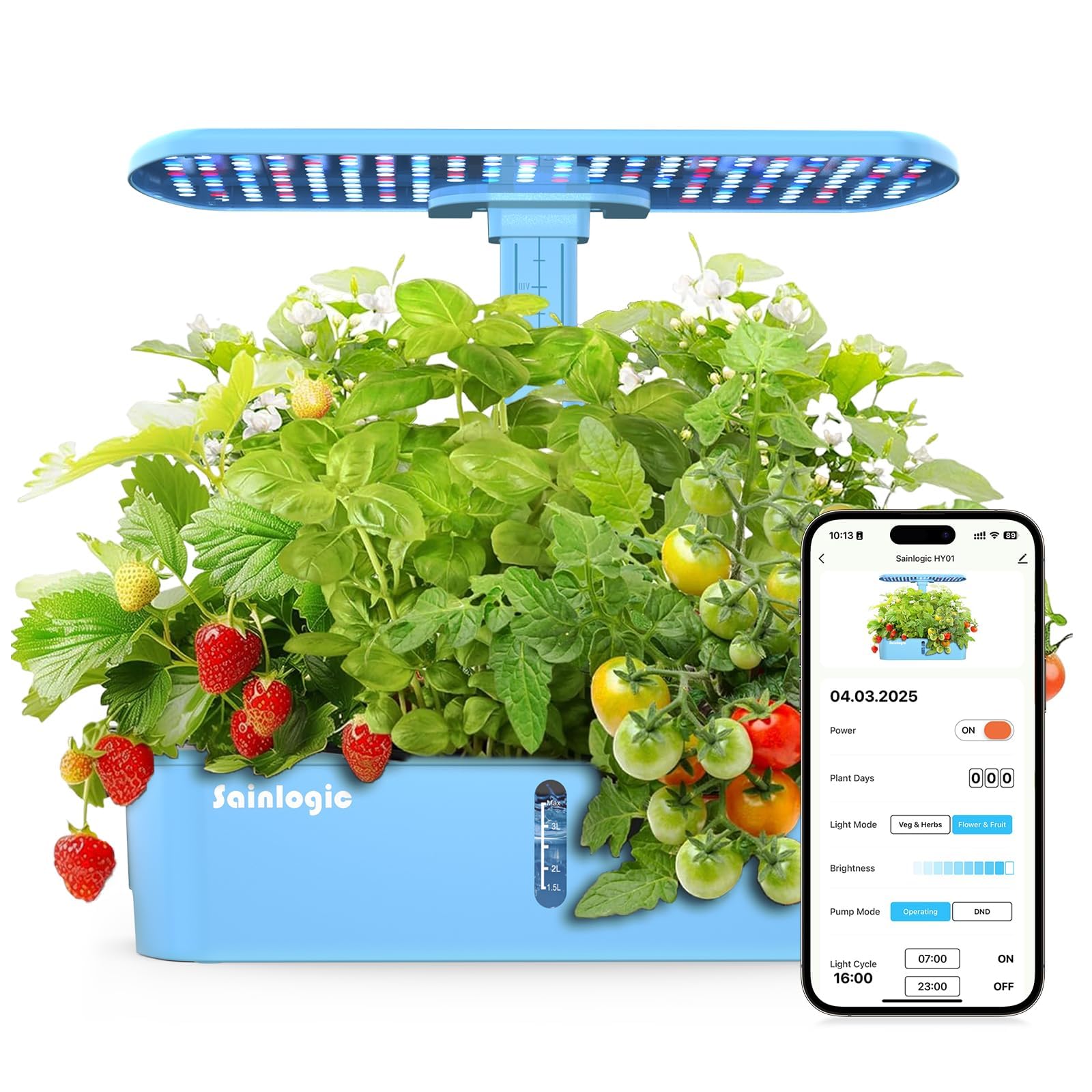 Sainlogic hydroponics 12-pod system for year-round herbs and vegetables