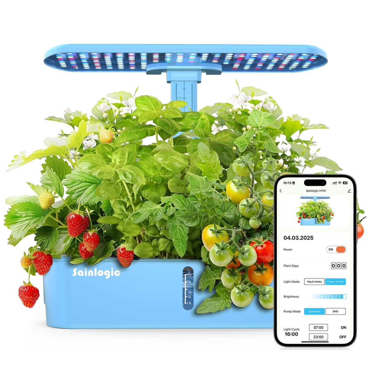 Sainlogic hydroponics 12-pod system for year-round herbs and vegetables