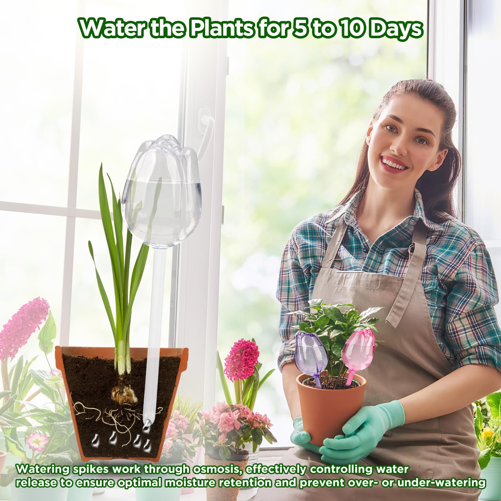 SAIRFWOO hanging plant setup shows basket and planter compatibility.