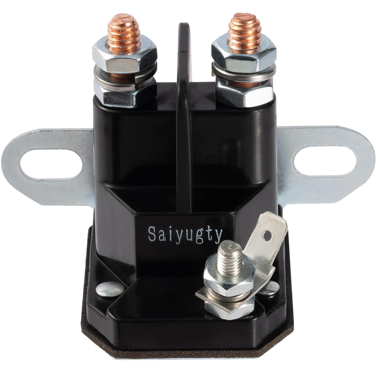 Saiyugty 030817 starter solenoid with 3 terminals for reliable mower startups.