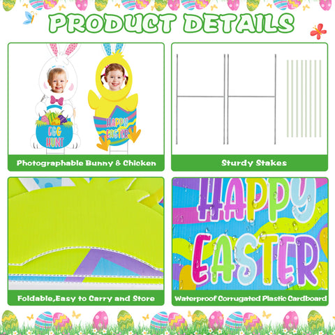 Sakayo Easter egg-hunt sign highlights playful messaging for outdoor games