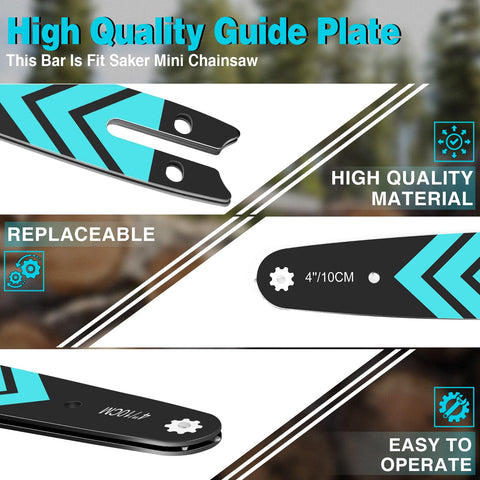 Saker 4-inch guide bar durable material built to withstand tough cuts.