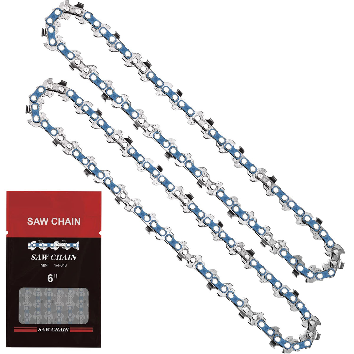 Saker 6-inch mini chainsaw chain replacement pack for smooth cuts.