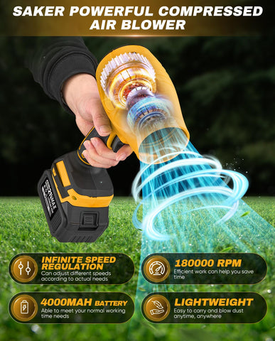 Saker dual 21V 4000mAh batteries provide longer runtime for outdoor jobs