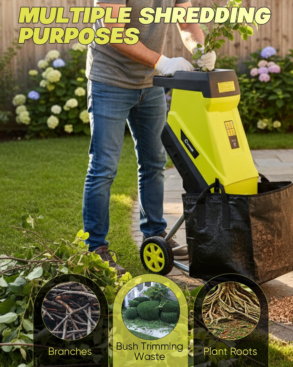 Saker collection bag 12-gallon minimizes yard cleanup mess.