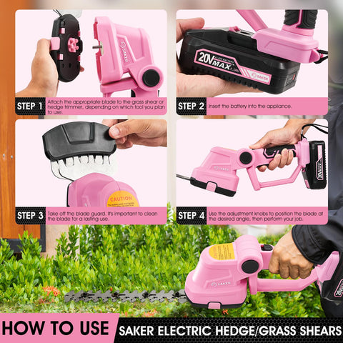 Saker ergonomic pink handle enables comfortable one-handed operation